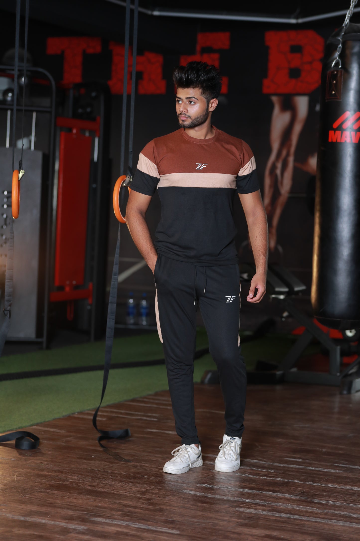 BROWN & BLACK SUMMER TRACKSUIT