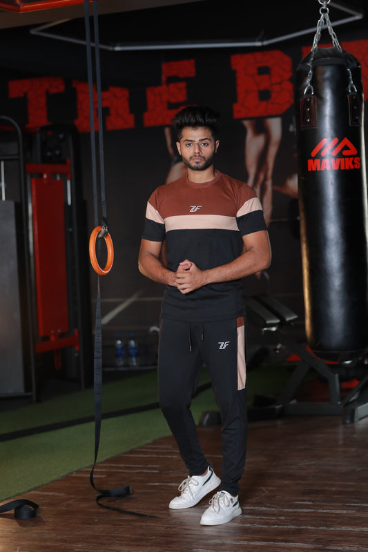 BROWN & BLACK SUMMER TRACKSUIT