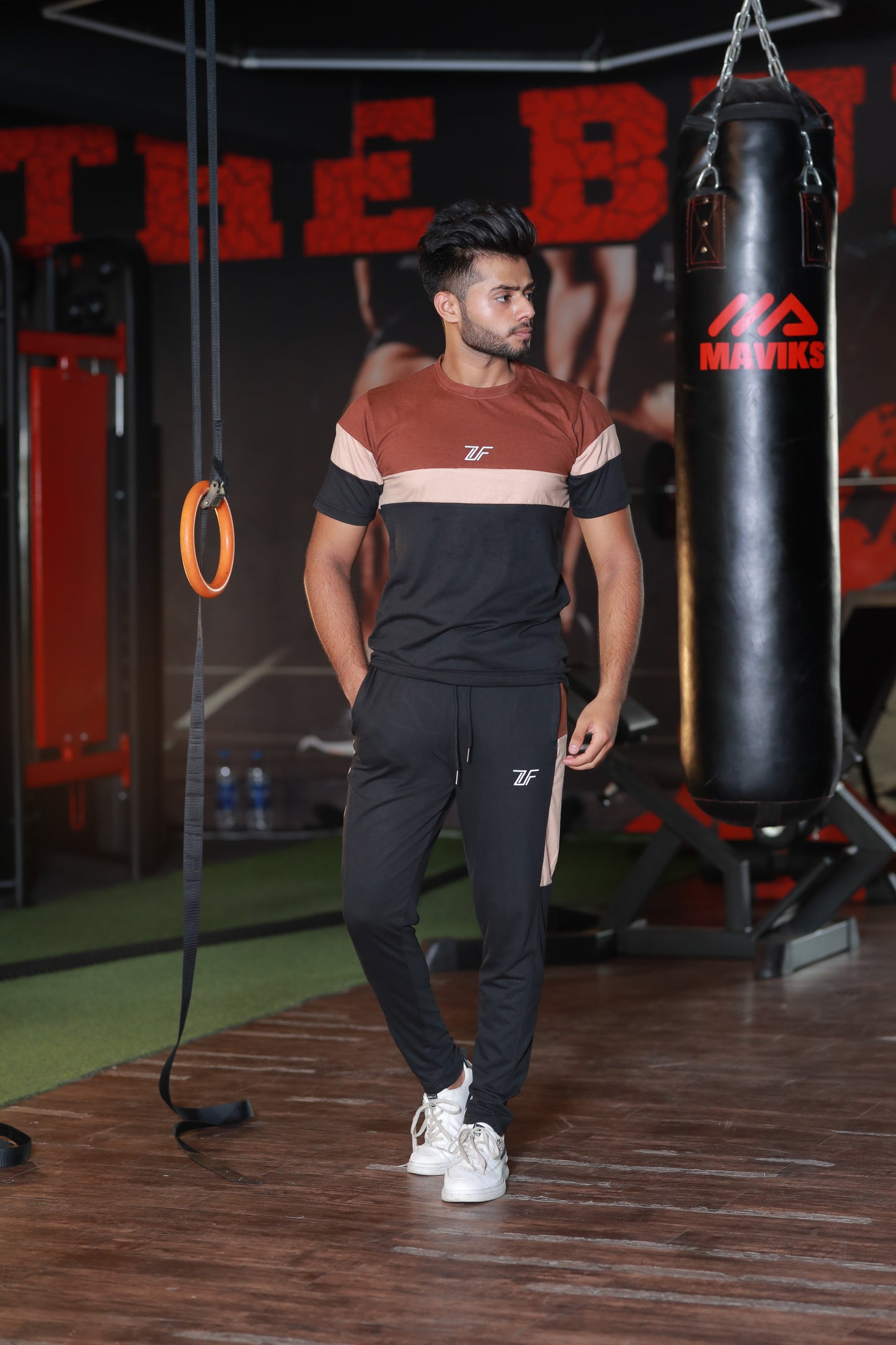 BROWN & BLACK SUMMER TRACKSUIT